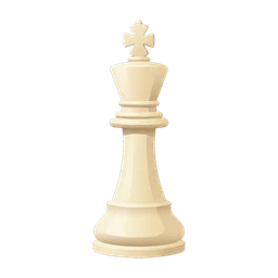 The white king from the game’s classic set — a cream three-quarter render, the card face the Extras shelf uses for the chess course.